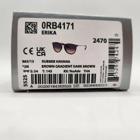 Ray-Ban Sunglasses RB4171 Erika Rubber Havana Brown Gradient Dark Brown Lens - Picture 3 of 16